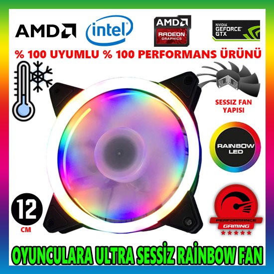 MasterFox Pro Seri Rainbow Ledli Sessiz 12cm 1200Rpm Kasa Fanı MasterFox Pro Seri Rainbow Ledli Sessiz 12cm 1200Rpm Kasa Fanı